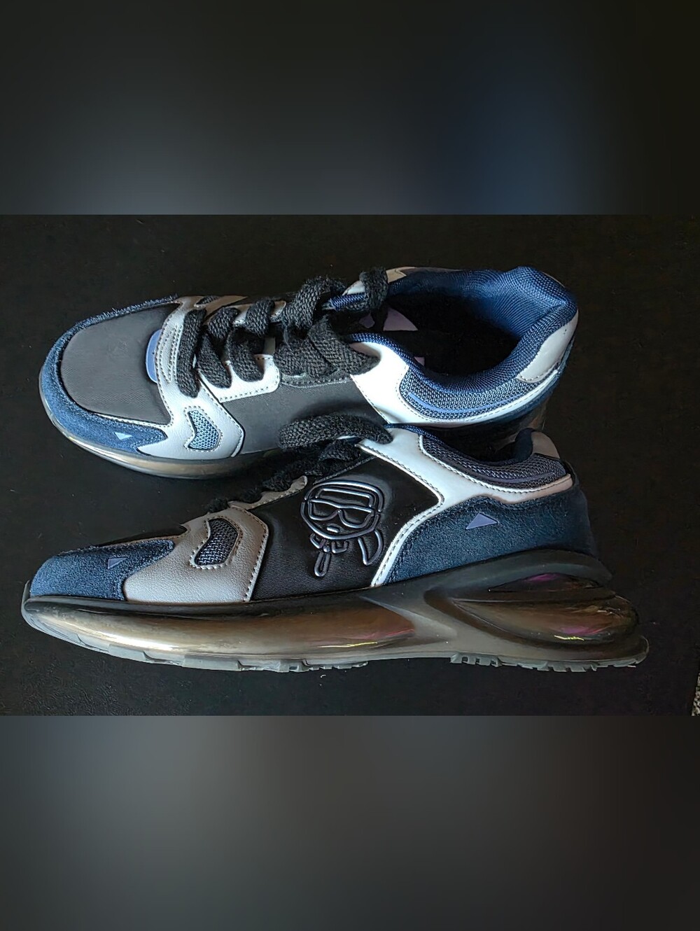 Gently Used Mens Size 10 Karl Lagerfeld Paris Athletic Karl Head Sneaker Navy